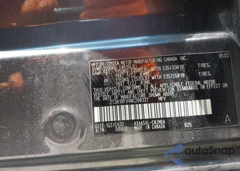 2022 Toyota Rav4 Xle Premium from USA, damaged, VIN 2T3A1RFV4NC288327